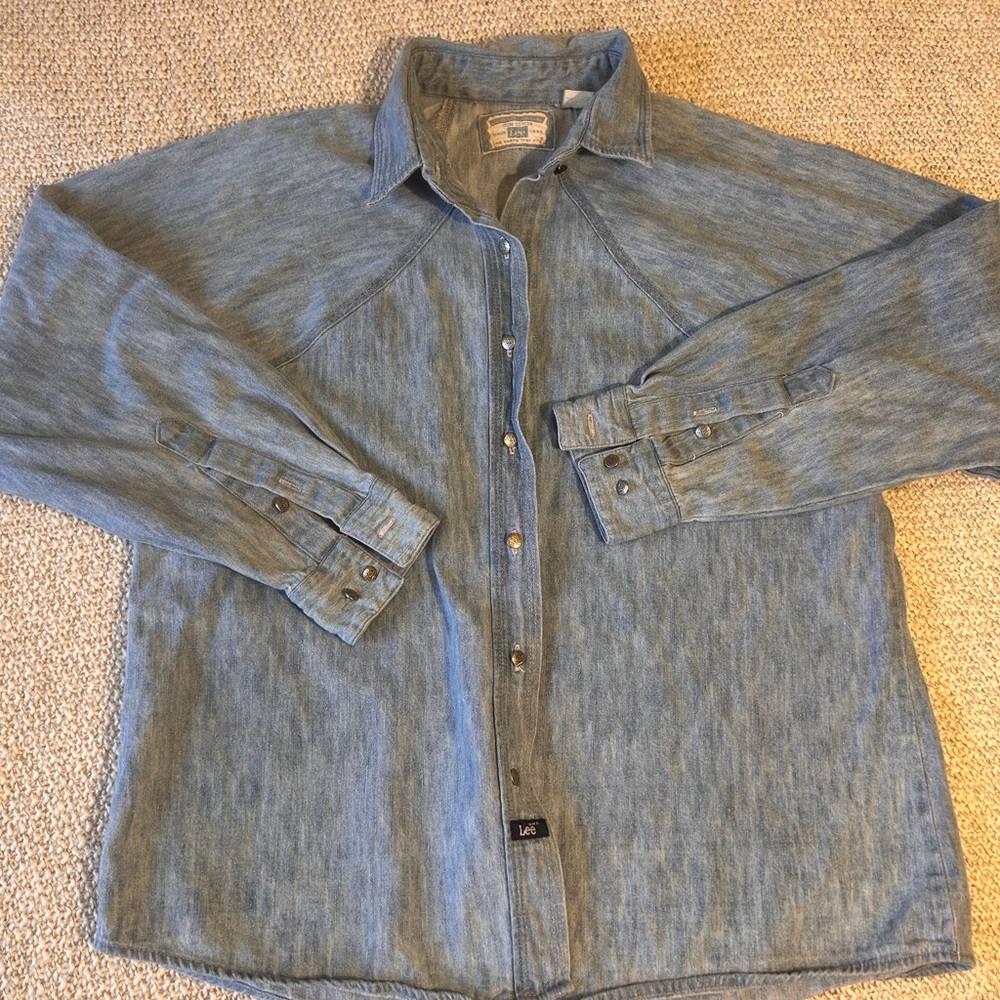 VINTAGE 100% cotton, denim Lee silver buttons